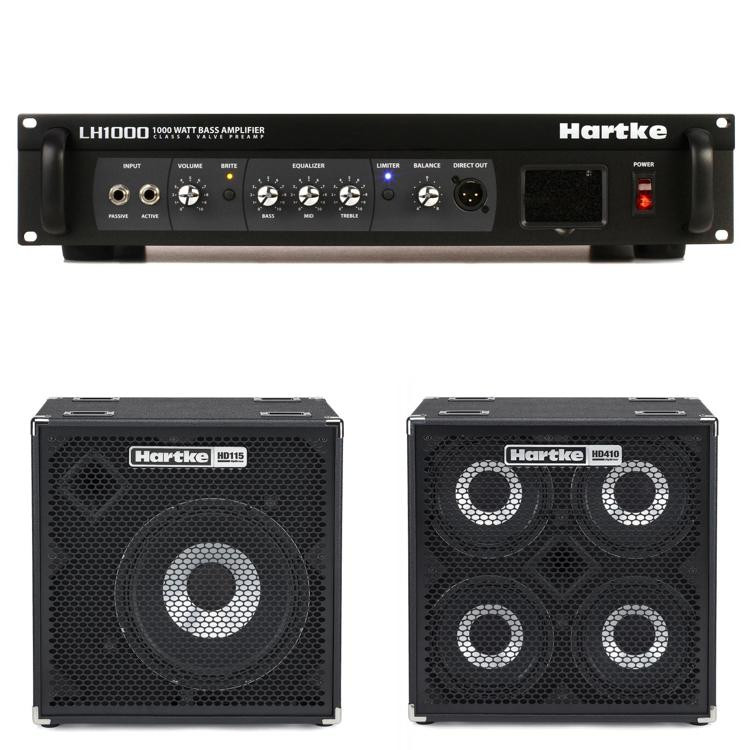 Hartke LH1000 1000瓦的低音的头1000瓦4 x10”和500瓦1 x15”HyDrive低音橱柜图片1