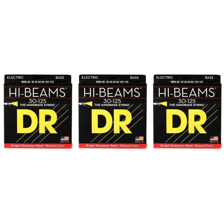 DR Strings MR630 HiBeam Stainless Steel Bass Guitar Strings .030
