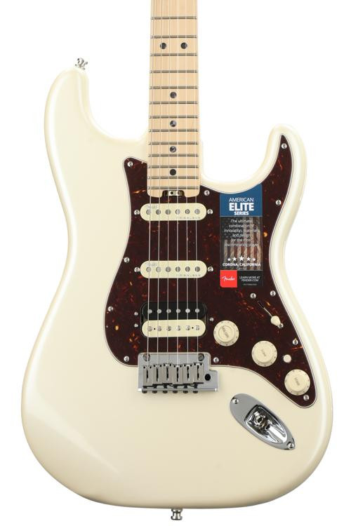 Fender American Elite Stratocaster HSS Shawbucker Olympic Pearl w
