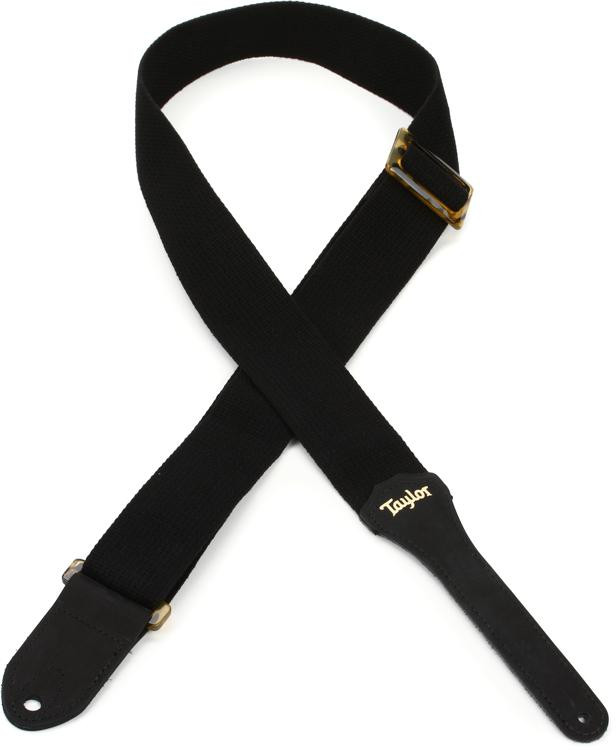 Taylor GS Mini Cotton 2" Guitar Strap Black Sweetwater