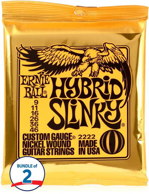 Ernie Ball 2222 Hybrid Slinky Nickel Wound Electric Guitar Strings (2 ...