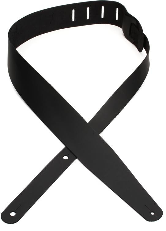 LM Products Standard Leather 2.375" Wide Guitar Strap Black Sweetwater