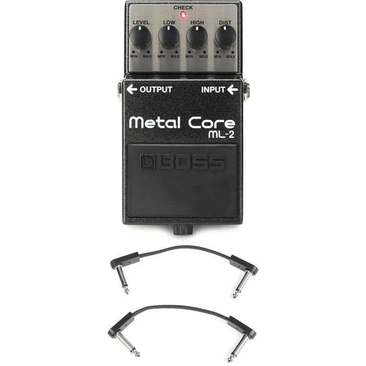 Boss ML2 Metal Core Distortion Pedal with 3 Patch Cables Sweetwater