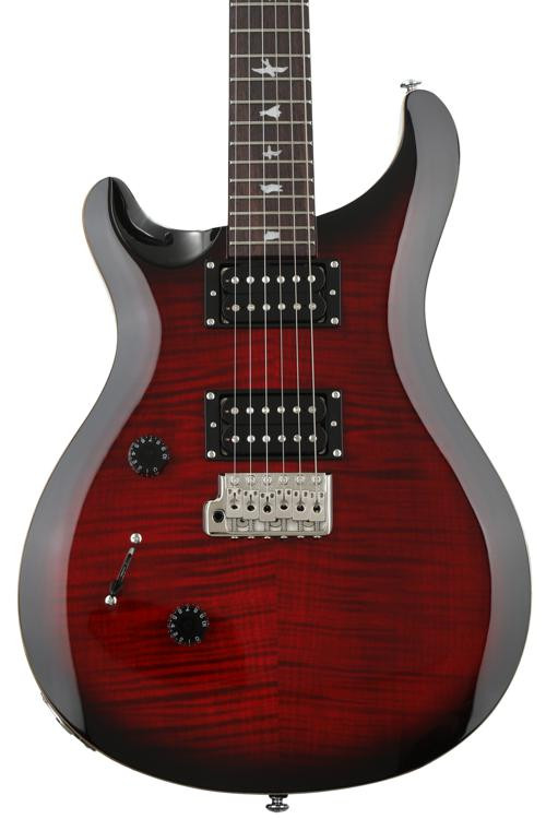 PRS SE Custom 24 Lefthanded Electric Guitar Fire Red Burst Sweetwater