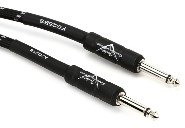 Fender 25' Custom Shop Guitar Cable Black Tweed, Straight Sweetwater