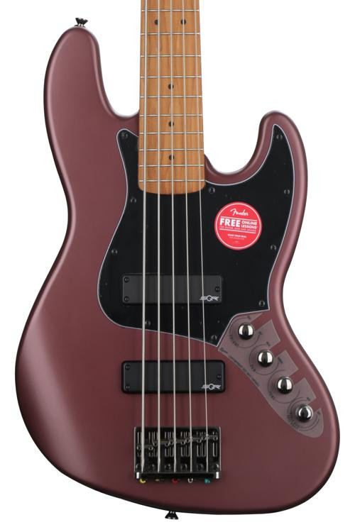 Squier Contemporary Active Jazz Bass V HH Burgundy Satin Sweetwater