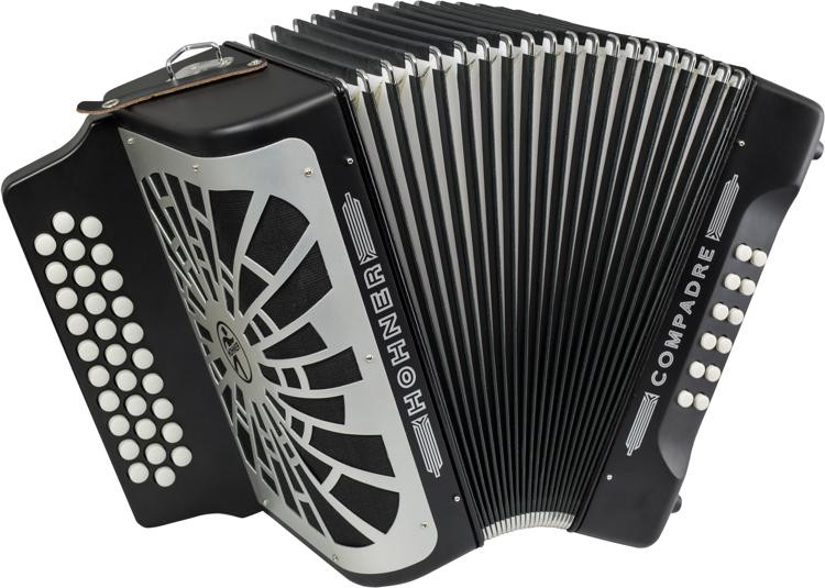 Hohner Compadre Diatonic Accordion Keys of E, A, and D Black