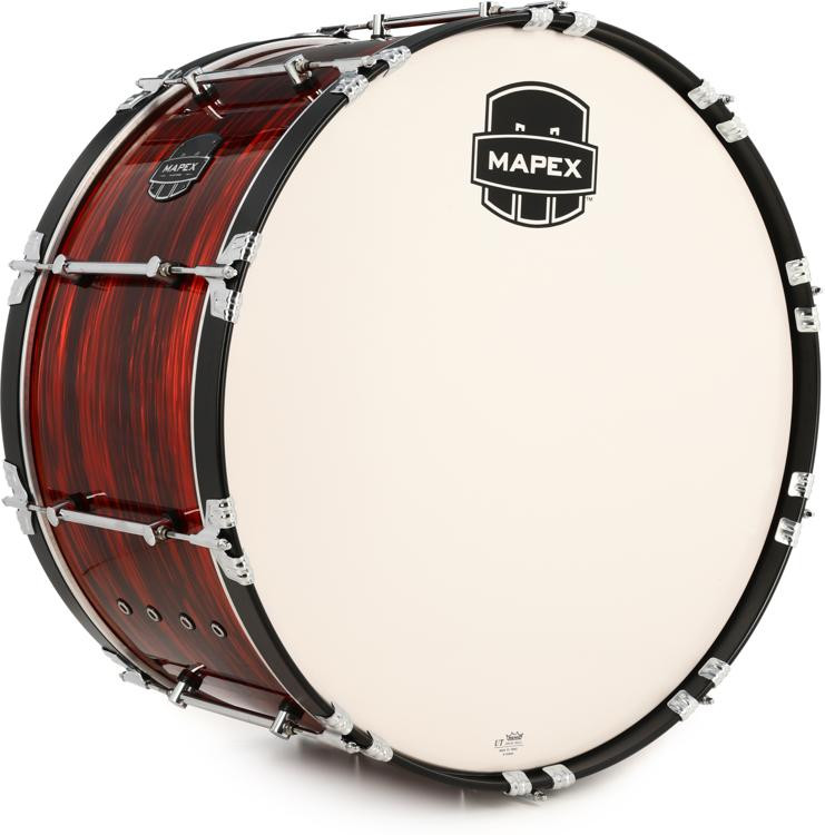 Mapex Quantum Mark II Marching Bass Drum 14 x 28 inch Red Ripple