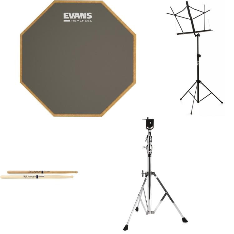 Evans RealFeel Mountable Pad Stands Bundle 6 Inch Marching Sweetwater