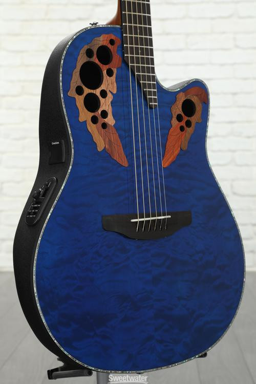 Ovation Elite Plus Celebrity Trans Blue Quilt Maple Sweetwater