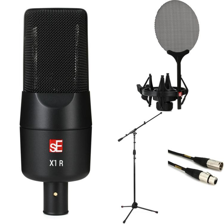 sE Electronics X1 R Ribbon Microphone Bundle with Shockmount, Stand