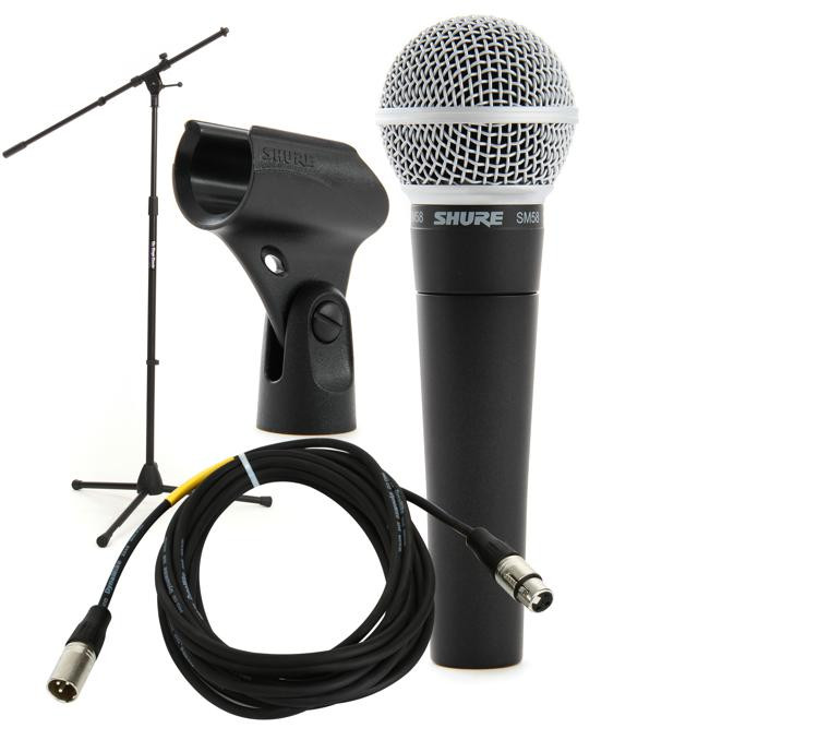 Shure SM58 Handheld Microphone with Stand and Cable Sweetwater