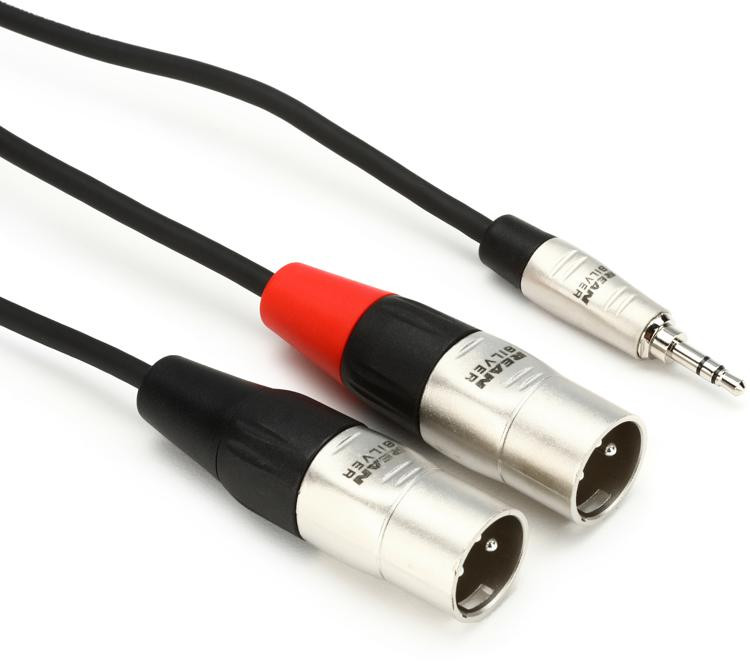 Hosa HMX015Y Pro Stereo Breakout Cable 3.5mm TRS Male to Dual XLR