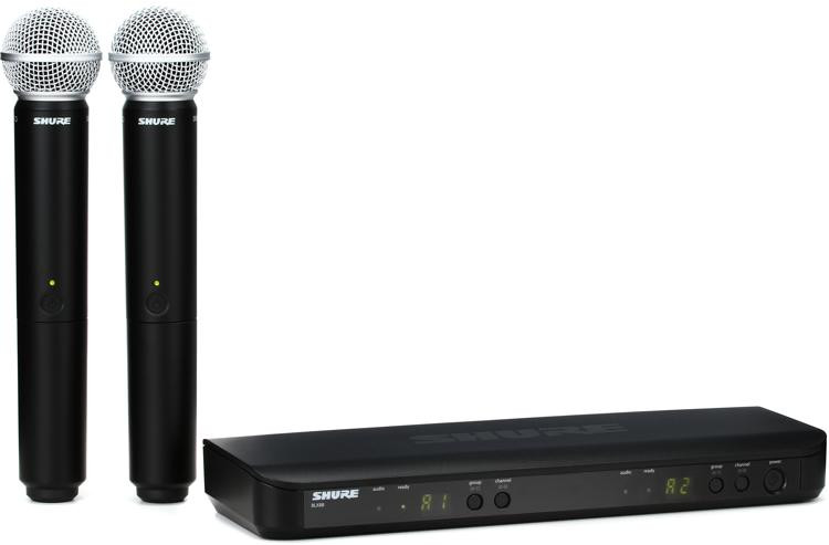 Shure BLX288/SM58 Dual Channel Wireless Handheld Microphone System - H9 Band | Sweetwater