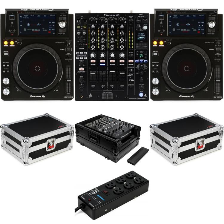 Pioneer DJ XDJ1000MK2 DJ Media Player and DJM900NXS2 Mixer with Cases