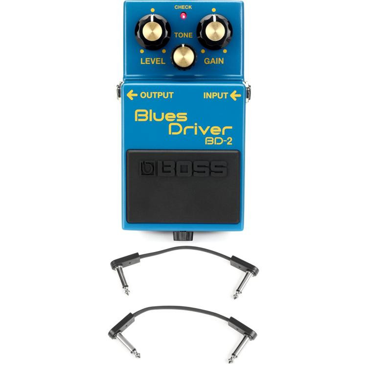 Boss BD2 Blues Driver Pedal with 3 Patch Cables Sweetwater