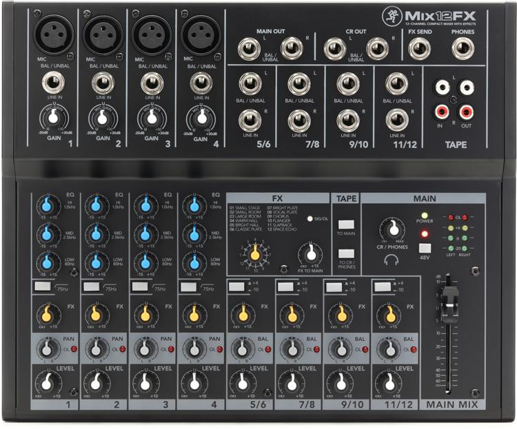 Mackie Mix12FX 12channel Compact Mixer with Effects Sweetwater