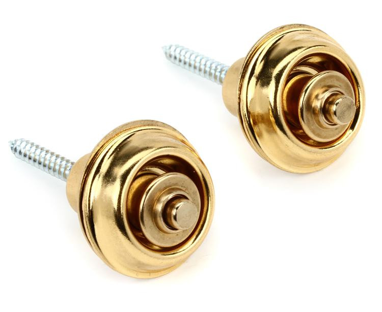 Dunlop Straplok Traditional Strap Retainer System Gold Sweetwater