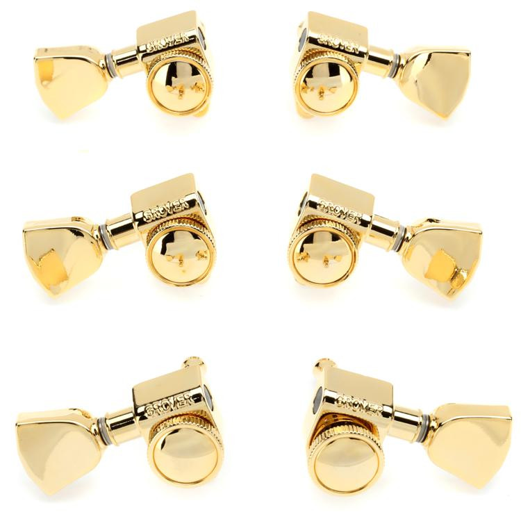 Grover 502GK RotoGrip Locking Tuners 3+3 Gold Keystone Button