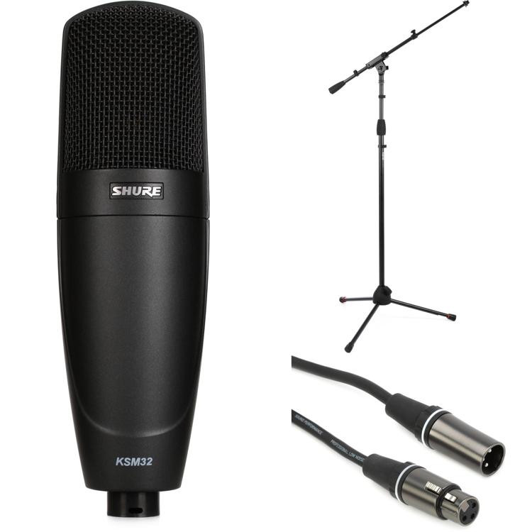 Shure KSM32 Largediaphragm Condenser Microphone with Stand and Cable
