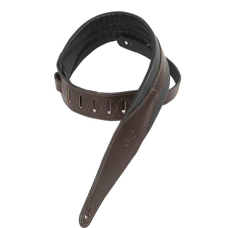 Levy's MSS100 VegTan Leather Guitar Strap Dark Brown Sweetwater