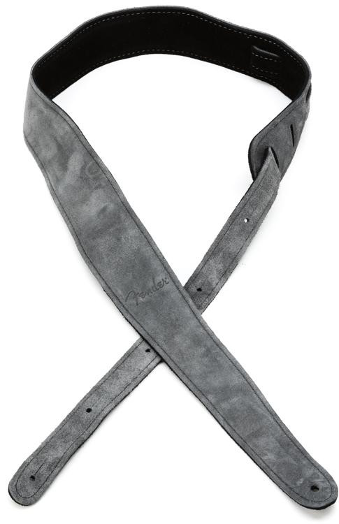 Fender Reversible Suede Guitar Strap - Black/Gray | Sweetwater