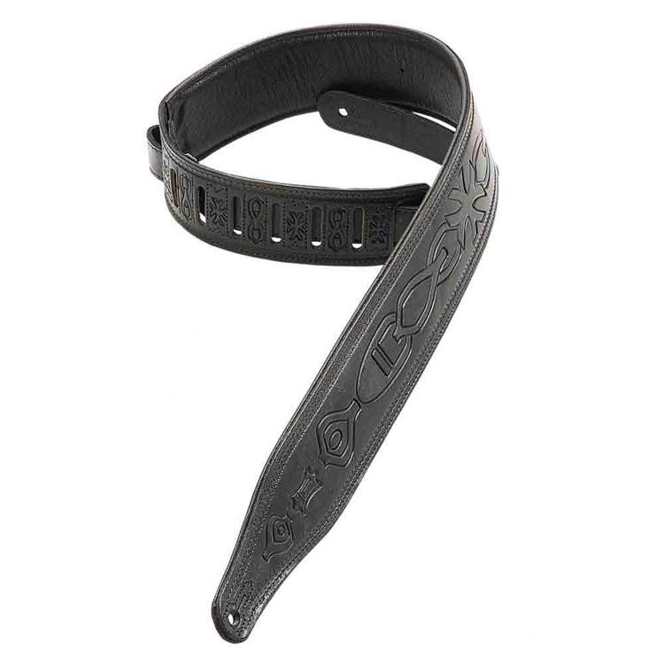 Levy's M17T02 VegTan Leather Guitar Strap Black Sweetwater