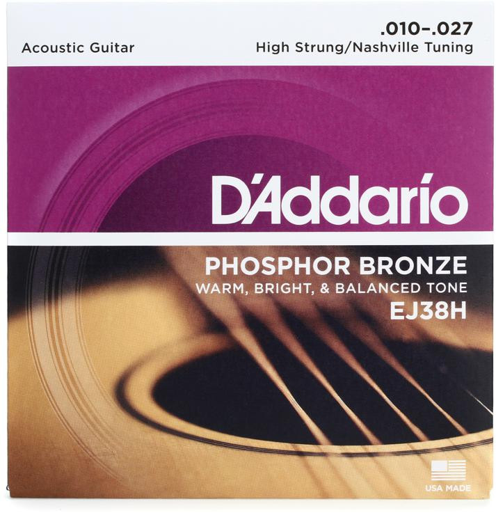 D \ ' Addario EJ38H磷青铜高串台端面应原声吉他弦- - - - - - -。027年纳什维尔图1