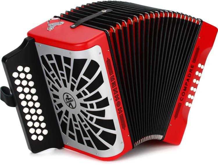 Hohner Compadre Diatonic Accordion - Keys of G/C/F - Red | Sweetwater