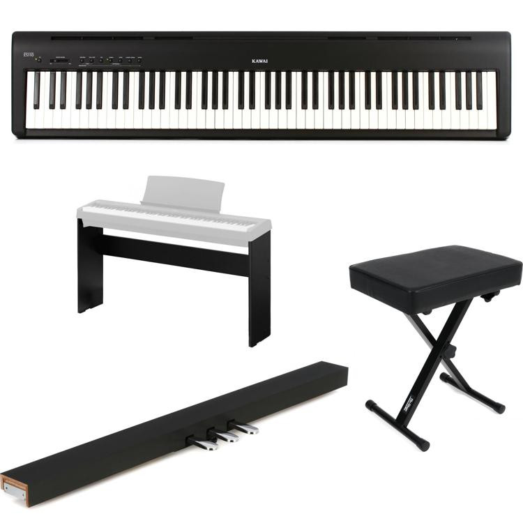 Kawai ES110 88key Digital Piano with Speakers Essentials Bundle