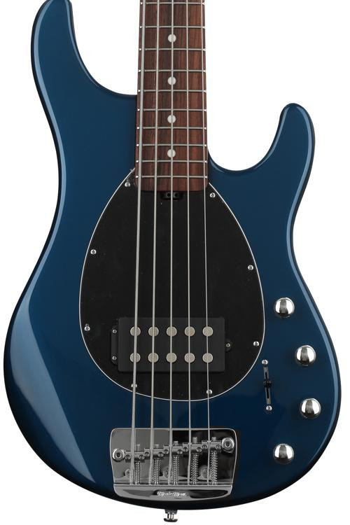 Ernie Ball Music Man Sterling 5 Bass Guitar - Vintage Blue Pearl With ...