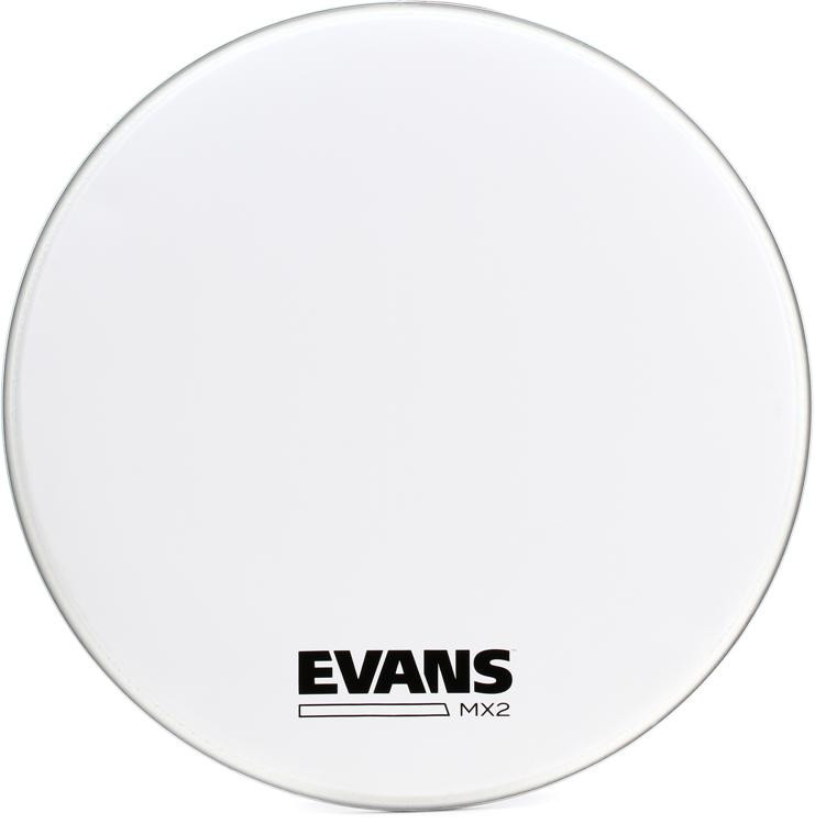 Evans MX2 White Marching Bass Drumhead 18 inch Sweetwater