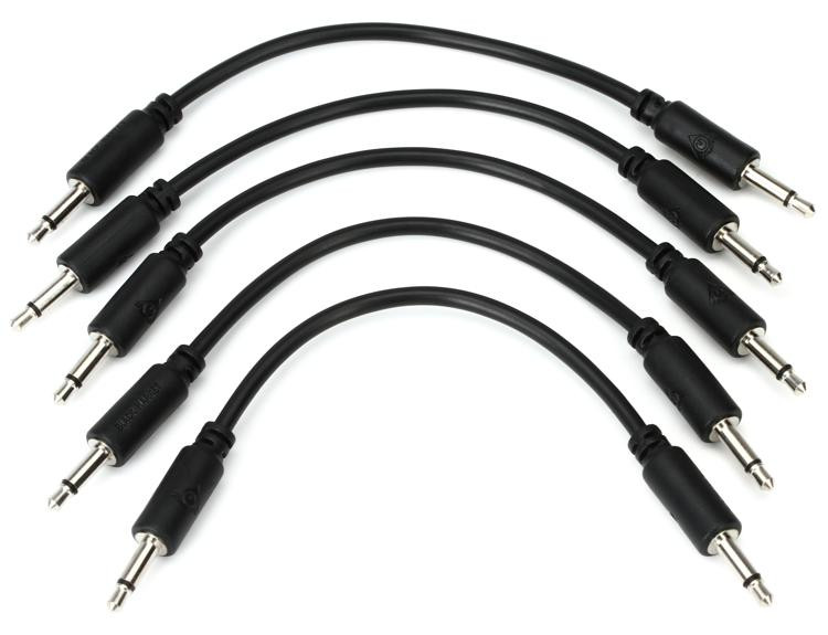 Black Market Eurorack Patch Cable 5pack 9cm Black Sweetwater