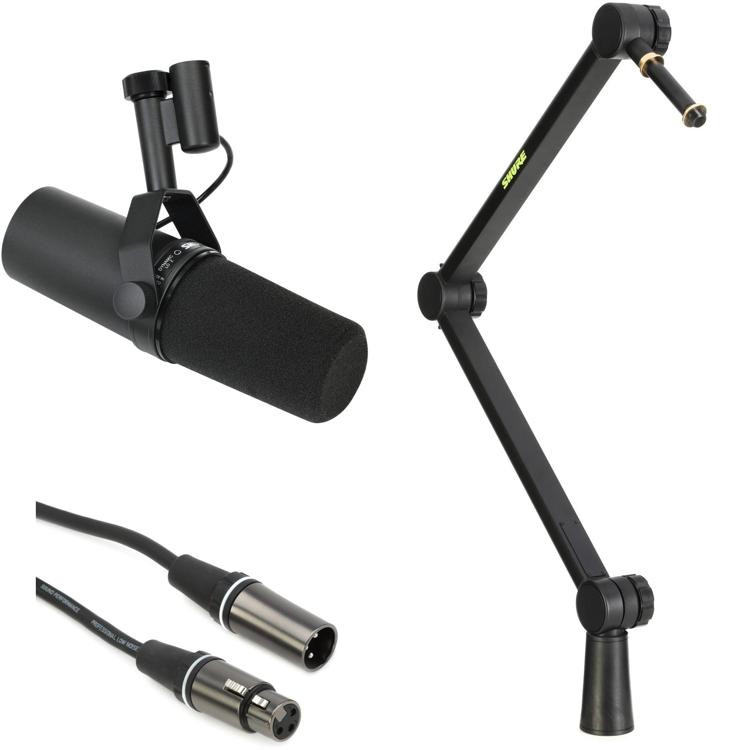 Shure SM7B Dynamic Microphone Bundle with Boom Arm and Cable | Sweetwater