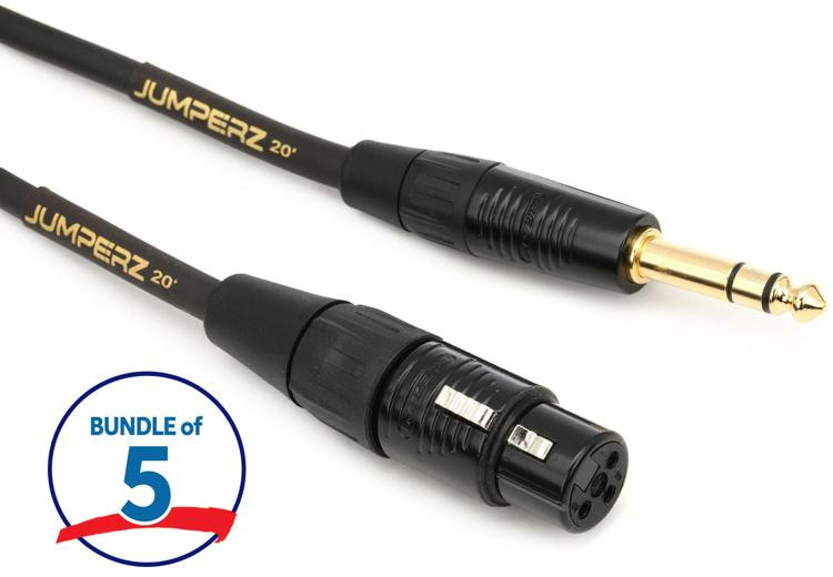 JUMPERZ JGTRSXF20 Gold Cable 20 foot (5Pack) Sweetwater