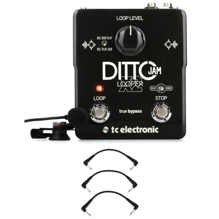 TC Electronic Ditto Jam X2 Looper Pedal with 3 Patch Cables Sweetwater