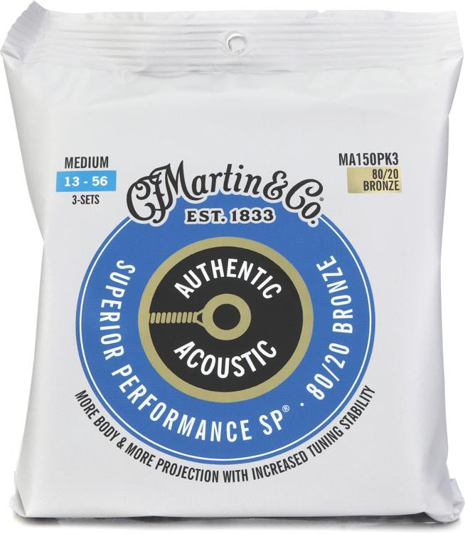 Martin Authentic Superior Performance Acoustic Guitar Strings - 80/20 ...