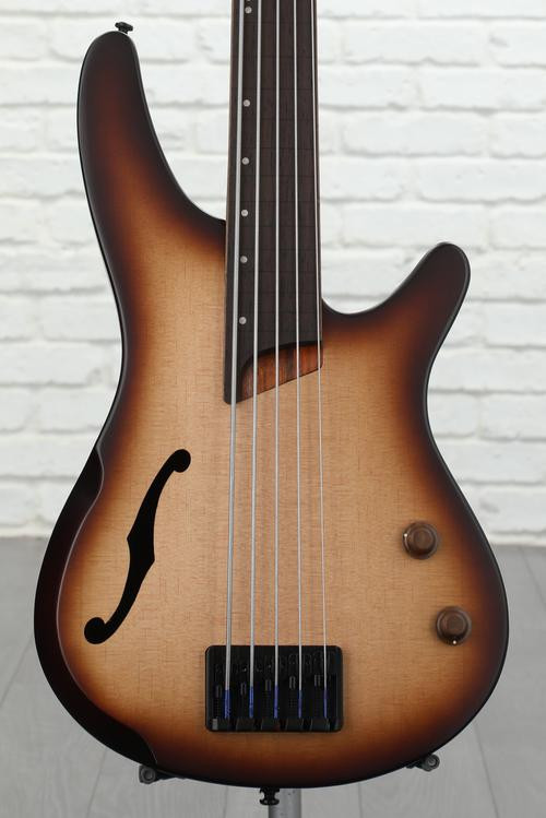Ibanez SRH505F Fretless Natural Browned Burst Flat Sweetwater