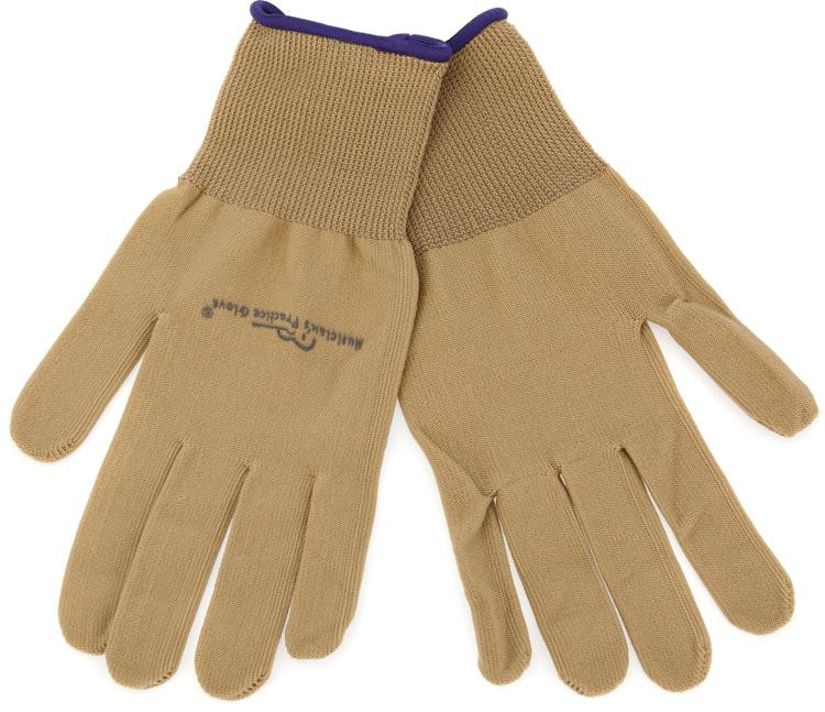 Musician's Practice Gloves Guitar/Bass Glove XL, Tan (2pack