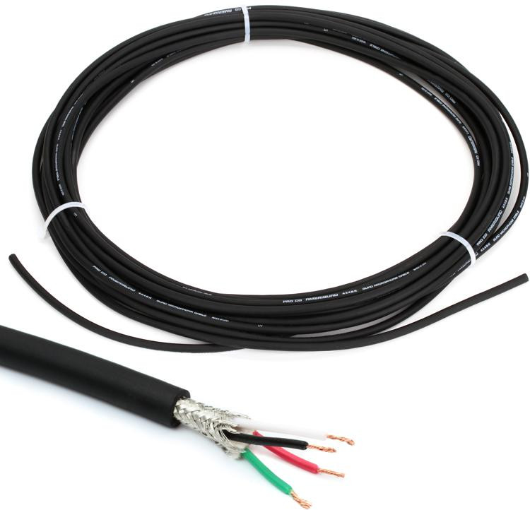 Pro Co Ameriquad 424BK Bulk Quad Microphone Wire 50 Foot Sweetwater