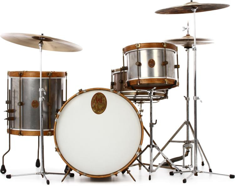 A&F Drum Company Raw Steel 3piece Shell Pack Sweetwater