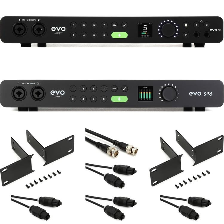 Audient EVO 16 USB Audio Interface 16 Preamp Rackmount Bundle Sweetwater
