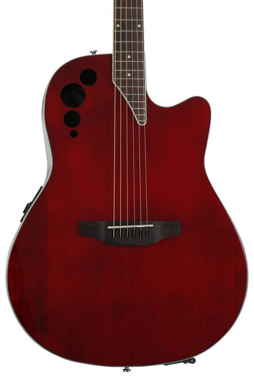 Ovation Applause AE44II, Middepth bowl AcousticElectric Guitar Ruby Red Sweetwater