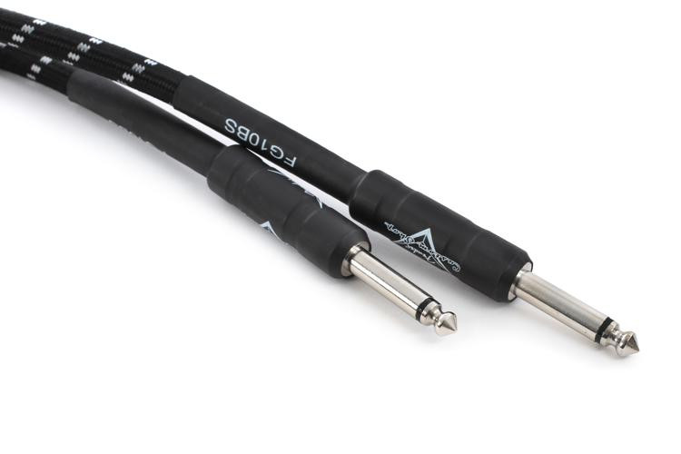 Fender 10' Custom Shop Guitar Cable Black Tweed, Straight Sweetwater