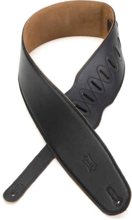 Levy's M4GF 3.5-inch Padded Garment Leather Bass Strap - Black | Sweetwater