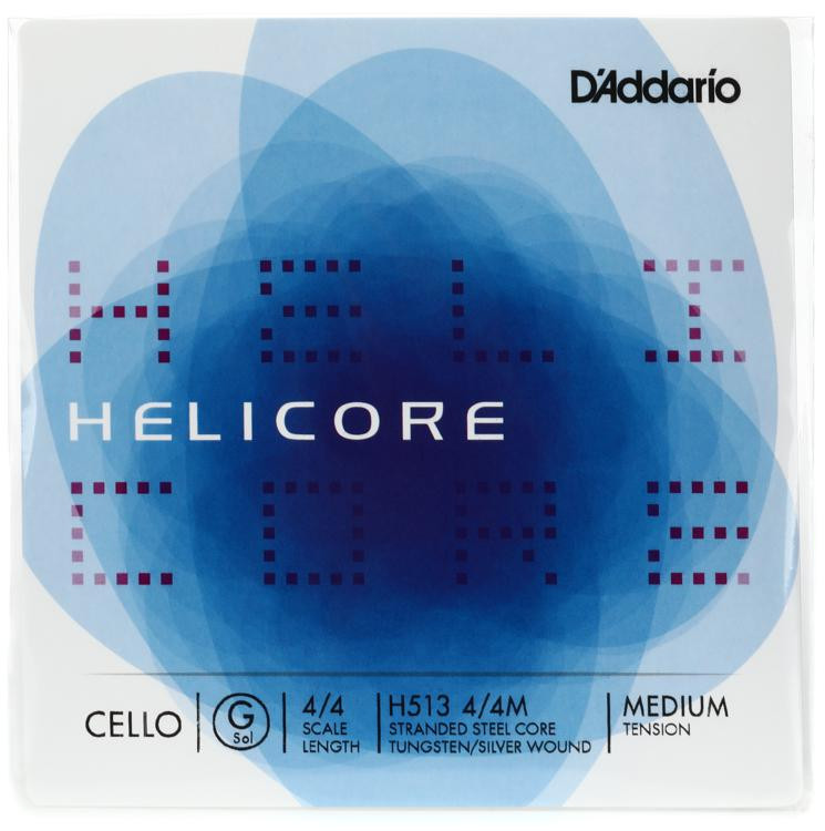 DAddario Helicore Cello Single D String Medium Tension 3/4 Scale 