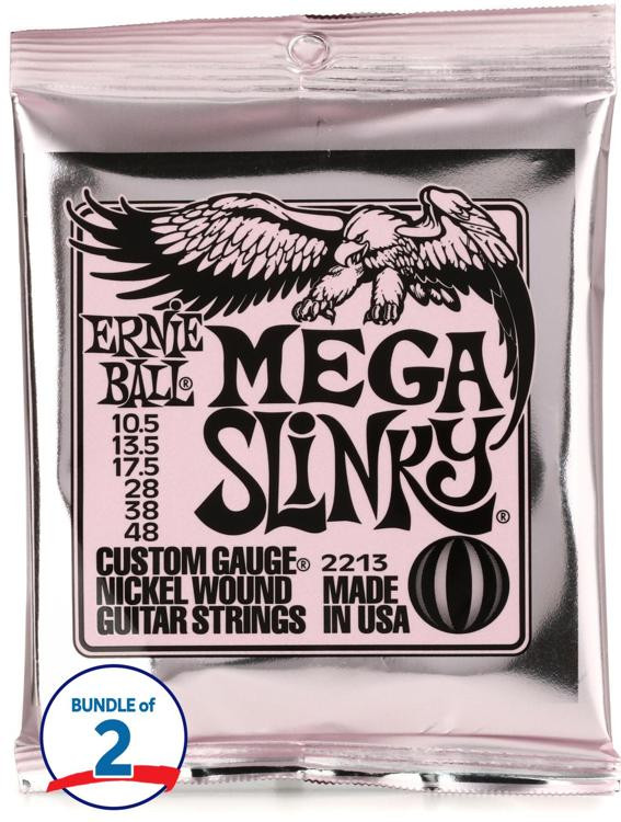 Ernie Ball 2213 Mega Slinky Nickel Wound Electric Guitar Strings (2