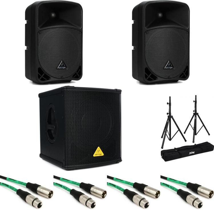 Behringer Eurolive B108D 300W 8 Inch Powered Speaker (Pair) And 500W 12 ...