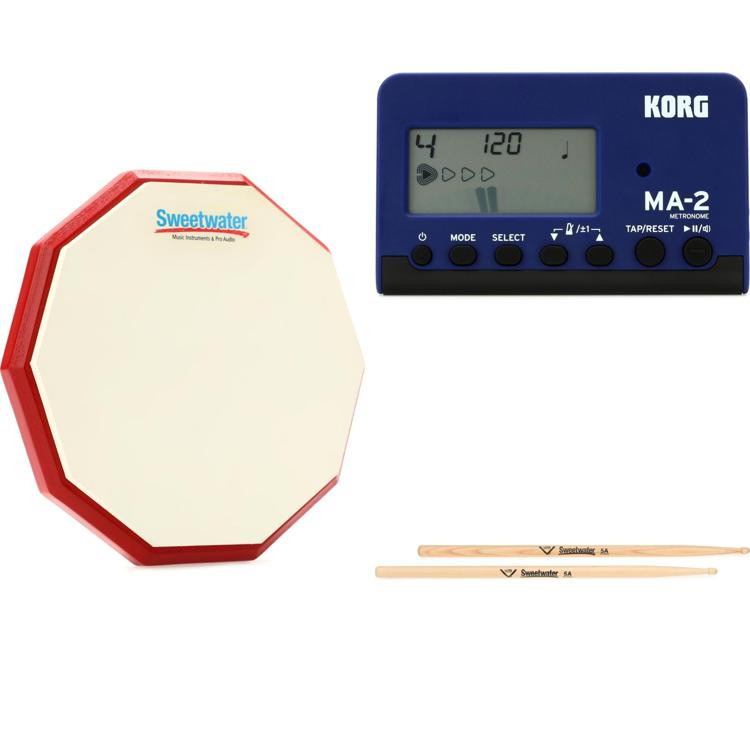Sweetwater Practice Pad and Metronome Bundle 6inch