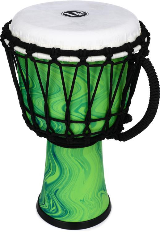 Latin Percussion World 7" Rope Circle Djembe Green Marble Sweetwater